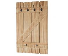Mendler Serie Vintage Appendiabiti Guardaroba HWC-D13 Legno paulonia 91x60cm ~ Naturale