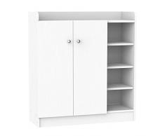 Outsunny HOMCOM Scarpiera Scaffale per Scarpe Entrata Corridoio 83 x 30 x 90cm Bianco