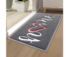 Homaxy Home - Zerbino per interni ed esterni, antiscivolo, lavabile, per porta di casa, ingresso, giardino (40 x 60 cm, grigio)