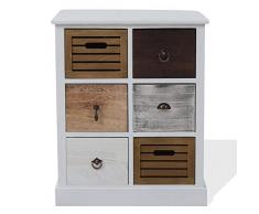 vidaXL Credenza con 4 Cassetti Rustica Vintage Elegante Decorativa Mobiletto Cassettiera Bianca e Grigia Effetto Peeling 65,5x35x68 cm in MDF