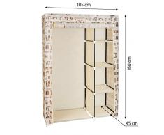 ArtMoon Manitoba Armadio Cabina Guardaroba Appendiabiti In Acciaio Tessuto 105X45X160 cm