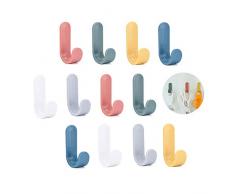 12 pezzi di gancio appendiabiti appendiabiti, gancio da bagno porta asciugamani da bagno appendiabiti da cucina per bambini da ufficio, gancio da parete in acciaio inossidabile