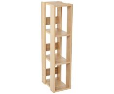 Iris Ohyama, Mobile Contenitore/Ripiano portaoggetti/Modulo Laterale/Piccolo Contenitore, Modulare,Design, Ufficio, Casa - Open Wood Rack - OWR-200 - Marrone Chiaro