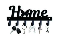 CREATCABIN Gancio Appendiabiti da Parete Portachiavi Appendiabiti Decorativo in Metallo con Farfalla e Parola di Home Design Organizer Rack con 6 Ganci per Muro, Bagno, Cucina, Ingresso