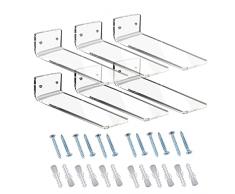 Scaffali per sneaker galleggianti in acrilico - Espositore per scarpe trasparente - Decorazioni per la stanza per uomini, 6 pezzi, scarpe da esposizione, lunghezza 7,9 pollici / 20 cm, allargato