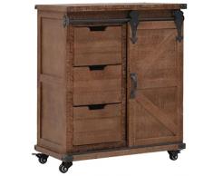 Leepesx Cassettiera Cassettiera Camera da Letto Cassettiera Cassettiera Cucina Mobili Ingresso Moderno Cassettiera in Legno Massello di Abete 64x33,5x75cm Marrone