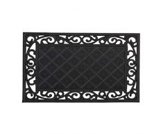 Relaxdays 10020194 Tappetino Rettangolare per Ingresso, Gomma, Nero, 50 x 65 cm