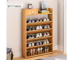 WANGS Legno Grande Portascarpe 6 Animale, Slim Design mobili per Ingresso per Porta Scarpe unità di credenza Tacchi Supporto mensola con Cassettiera-K 60x17xh100cm