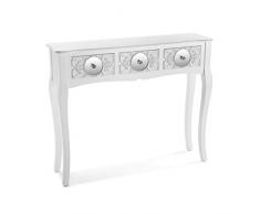 VERSA Indra Consolle ingresso, Tavolo Consolle, Tavolino Ingresso, Tavolo salotto, con 3 cajones, Misure (A x L x l) 80 x 25 x 95 cm, Legno, Colore Bianco