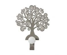 Arti & Mestieri Albero della Vita - Set di Ganci (2 Pezzi) da Muro Appendiabiti di Design 100% Made in Italy - in Ferro, 20 x 29 cm - Fango