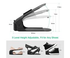 8pezzi creativo durevole Regolabile scarpiera salvaspazio plastica shoe organizer, scarpe salvaspazio Holder shoe rack--Black
