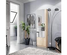 Dmora Scarpiera Marrone a unanta con Specchio, Misure 180 x 50 x 22 cm