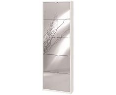 Sarmog Kit SCARPIERA 5 Ante A RIBALTA Frontale con Specchio H190 L63 P18 Cm Finitura Bianco OSSIDO Sk555spk