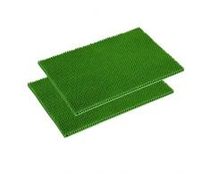 Zerbino verde antiscivolo - zerbino resistente 40x60 cm set di 2 - zerbino da esterno - zerbino con setole fini