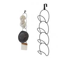 Yoassi Multi-Funzione Hat Rack Holder Tappi in Acciaio con Gancio sulla Porta Cappelli/Asciugamani/Cappelli/Cinture/Sciarpe/Accappatoi