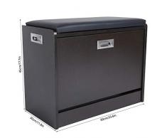 EBTOOLS Scarpiera da Ingresso Mobile Porta Scarpe, Cassapanca,Portascarpe con Cuscino,Scaffale Mensola Organizzatore per Casa, Ingresso,Nero,60 * 30 * 45cm