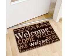 Relaxdays Welcome Zerbino da Ingresso per Ambienti Interni ed Esterni, Legno_Composito, Marrone, 50 x 65 cm