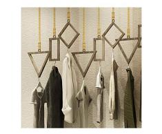 QiangDa Appendiabiti a Parete Anelli a soffitto in Legno Vestiti appesi Negozio di Abbigliamento Appendiabiti a Barra/Abbigliamento Asta Stile Industriale Vintage, 3 Forme Facoltativo