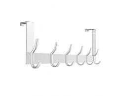 Anjuer Appendiabiti da porta con 6 ganci – Gancio da appendere – Appendiabiti per porta del bagno – Appendiabiti moderno