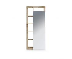 Web Convenienza Mobile Alto Ingresso - Made in Italy - Collezione Hamburg - Mobile con Appendiabiti e Ripiani Scarpe - Mobile Scarpiera Design Moderno e Originale - Color Bianco Lucido e Pero