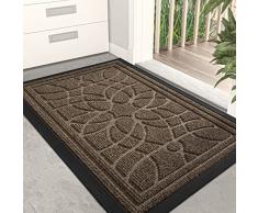 DEXI Zerbino Ingresso Esterno 60 x 90 cm, Tappeto Ingresso Esterno Impermeabile, Zerbino Esterno Antiscivolo Lavabile, Tappeto per Esterno,ingresso, porte anteriori e posteriori (Marrone)