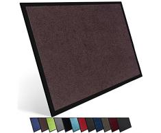 Entrando Zerbino per interni ed esterni, lavabile, antiscivolo, sottile, ideale per porta di casa, terrazza, balcone, marrone, 60 x 90 cm