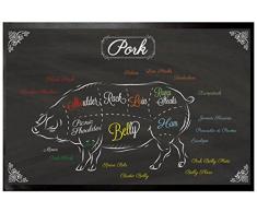 1art1 Cucina - I Tagli del Maiale Zerbino (60 x 40cm)