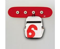Regalo di Skate per Decorare la Camera da Letto per Skater Bambini da 8 a 14 Anni con mobili a Tema Skateboard - Appendiabiti Rosso e Gratis Stickers
