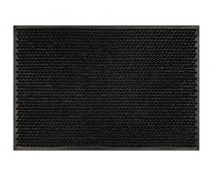 Il Gruppone Passione Casa Zerbino In Gomma 40 x 60 Cm Ingresso Antiscivolo Tappeto AsciugaPassi Facile da Pulire Antibatterico e Resistente Rettangolare Tappetino 2 Colori - Nero