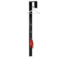 Links - Think Design, Appendiabiti da parete in MDF, con barra e 3 ganci, 177 cm nero