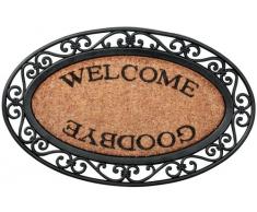 Esschert Design - Zerbino ovale Welcome in gomma e cocco, 70 x 45 cm