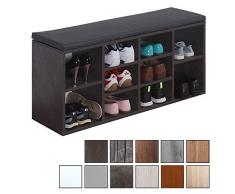 RICOO WM033-BG-A Scarpiera da Ingresso 104x49x30cm Panca portascarpe Armadio salvaspazio Armadietto scaffale con Sedile Legno Grigio Cemento