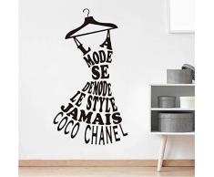 Designer Dress Hanger Citazione Adesivo Camera Da Letto Soggiorno Appendiabiti Parole Adesivo Murale Ragazza Camera Vinile Decor 56X31Cm