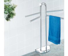 Wenko Porta Asciugamani e Appendiabiti Cosenza, 4 Bracci Mobili, Piedistallo Semicircolare, Acciaio, 48 x 93,5 x 33 cm, Cromo