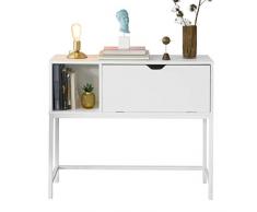 SoBuy Consolle Ingresso Mobiletto con 1 Grande Armadio salvaspazio L92*P30*A80 cm, Bianco FSB21-W