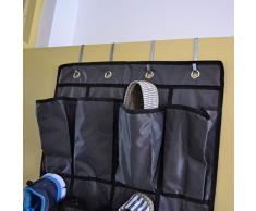 XIAOMEI sopra La Porta Tasca Scarpa Appendere Panno Oxford Portascarpe Risparmio di Spazio Montato da Parete Traspirabilità Scaffale Porta Scarpe Mensola Armadio Dormitorio Nero-d