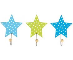 Appendiabiti per bambini a forma di stelle, Set 3 pezzi