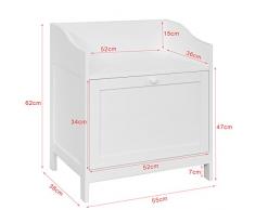 SoBuy® Scarpiera da ingresso, Cassapanca,Portascarpe con armadietto,FSR51-W,IT