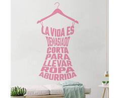 Appendiabiti spagnolo Adesivo murale Lavanderia Decorazione della stanza Casa Vinile Appendiabiti Quote Walll Stickers Poster rimovibile 30x57cm