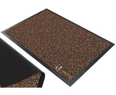 VOUNOT Zerbino Ingresso Casa da Esterno, Tappeto Entrata Interno, Resistente Sporco, Antiscivolo e Essorbente, 40x60 cm, Marrone-Nero