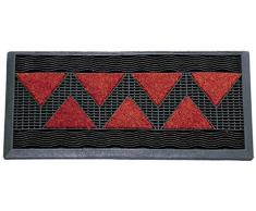ID opaco 4575 Mosaïc Cognac Tappeto-Zerbino in fibra di cocco e gomma, rosso, 75 x 45 x 1,6 cm