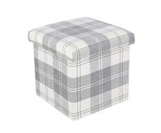 ATTDDP Sgabello Contenitore Cassapanca Pouf - Stoccaggio Sgabello Cambio di Scarpe da Banco Creativo Griglia Pouffe Sedile Ottomana Sedia Multifunzione Box Poggiapiedi,Bianca