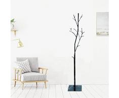 Generico Appendiabiti da Terra in Ferro BATTUTO ATTACCAPANNI Albero Platano Nero Effetto Marmo