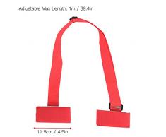 GLOGLOW Cinturino da Sci, Porta Sci da Snowboard Portacappelli in Nylon Portacasco da Sci Accessorio da Snowboard(Rosso)