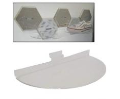 KIT 5 RIPIANI MENSOLE MENSOLINE PLEXIGLASS TONDE PLEXI PORTA SCARPE CALZATURE PER PANNELLO DOGATO Cabina armadio guardaroba arredamento negozi
