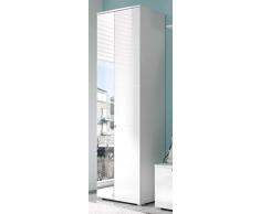 AVANTI TRENDSTORE - Spilla - Arredamento da ingresso elegante, in laminato di colore bianco opaco con lati anteriori in bianco lucido (Armadio)