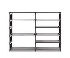 Meerveil Portascarpe Salvaspazio Scarpiera per Stivali 120 x 30 x 85 cm Scaffale Porta Scarpe e Estensibile Portascarpe di Tessuto, Salvaspazio,Impilabile in Piedi 6 Ripiani Portascarpe (Nero)