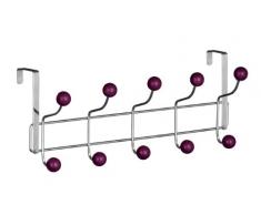 Premier Housewares 0509733 Appendiabiti da Porta, Cromato, 10 Ganci, Palle di Plastica, Viola