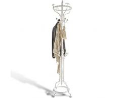 Loberon® Attaccapanni Stanton, Ferro, Porcellana, A/Ø ca. 198/40 cm, Bianco Antico