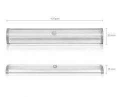 Oisee Luci del gabinetto Luce notturna a LED Armadio Light Bar Luce Sensore di Movimento Magnetic Portatile Striscia Parete Lampada Wireless Batteria 10LED per Armadio Scale Corridoio Cucina Armadio